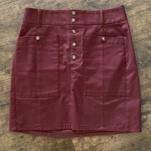 NWOT Loft maroon skirt